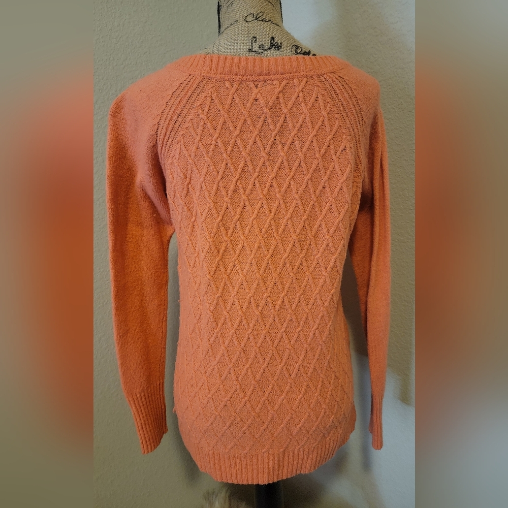 jcpenney Coral Crewneck Cable Knit Sweater - Picture 2 of 4